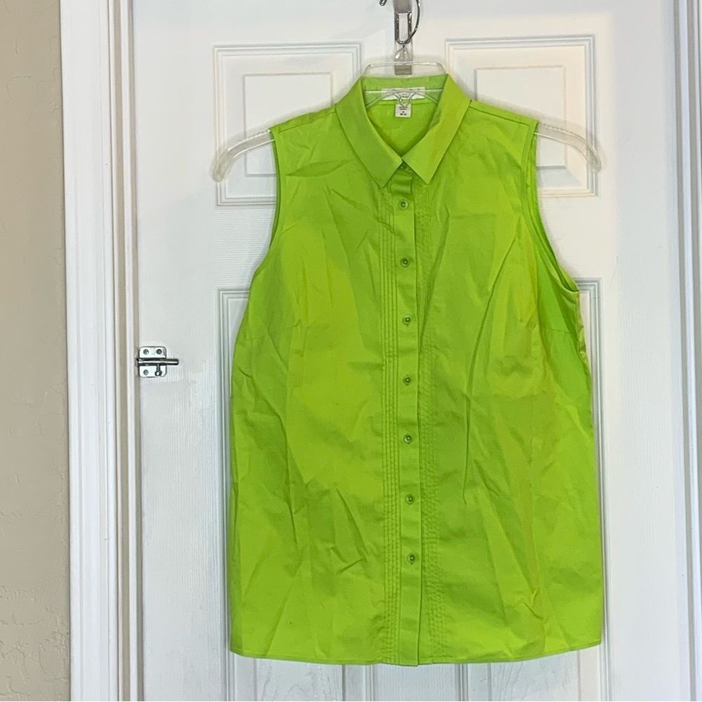 Coldwater Creek Lime Green Sleeveless Top Size Medium 10-12